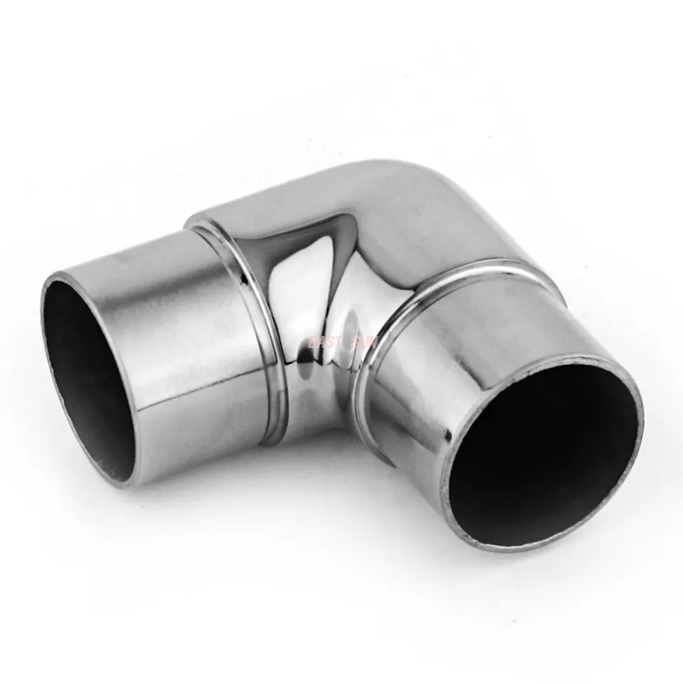 Codo de barandilla de balaustre, accesorios de tubo redondos de 2 vías, conector de barandilla de satén de acero inoxidable 304 316