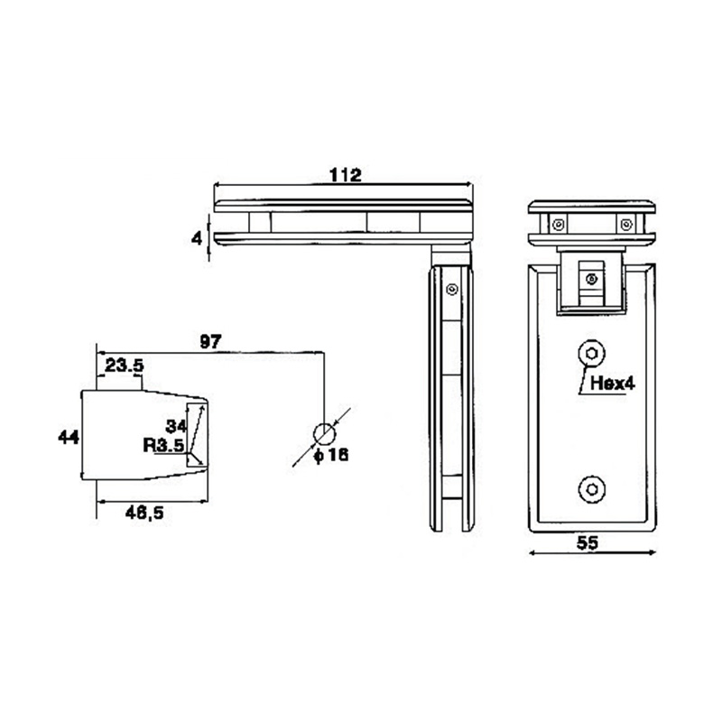 ASH-604-Bisagras de Ducha Ajustables