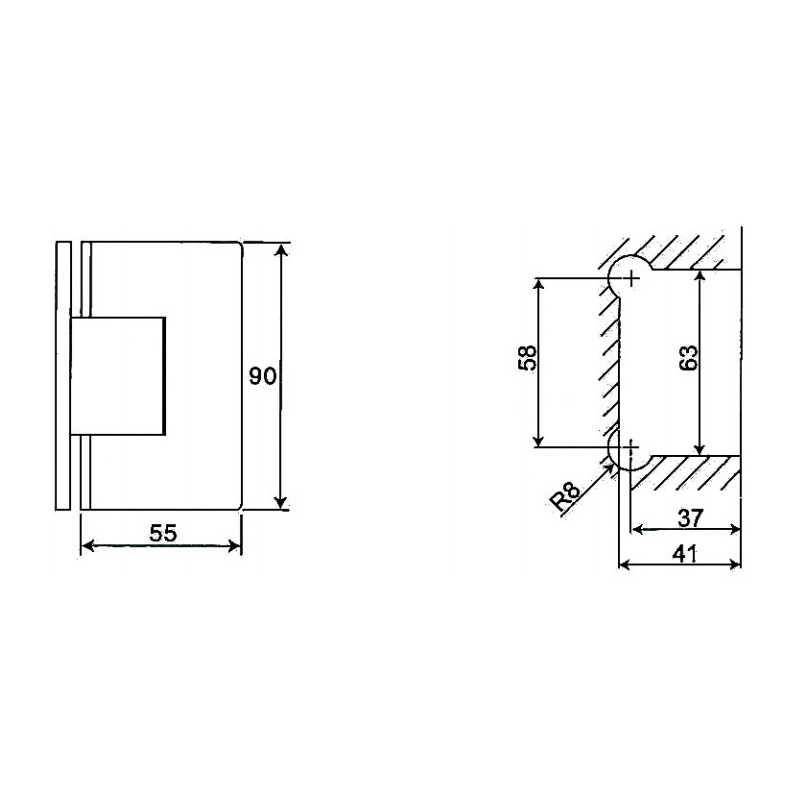 ESH-215-Bisagras para puerta de ducha