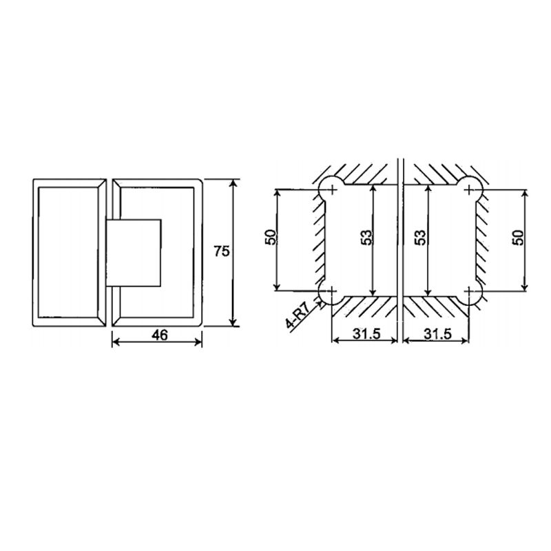 ESH-402-Bisagras para puerta de ducha