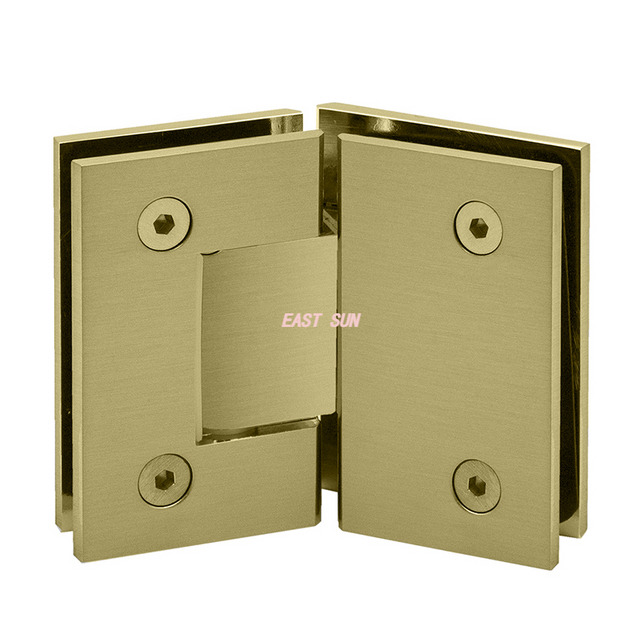 Bisagra de puerta de ducha de vidrio a vidrio dorada de 135 grados para vidrio de 1/2 ″ - 3/8 ″,